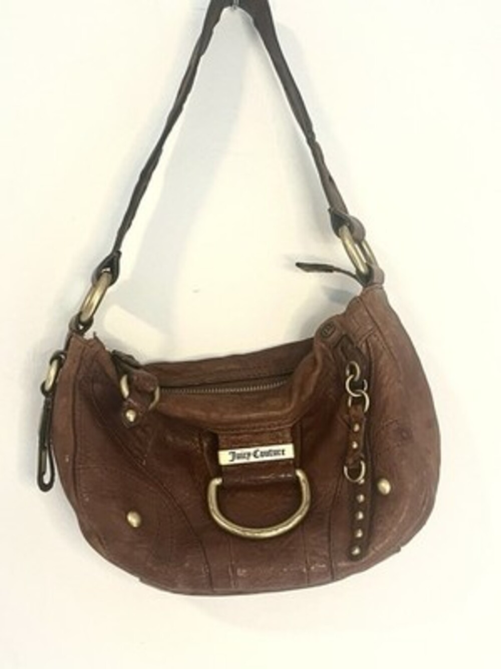 Vintage Juicy Couture Lambskin  Brown Leather Shoulder Bag. Y2K Grail!! Rare